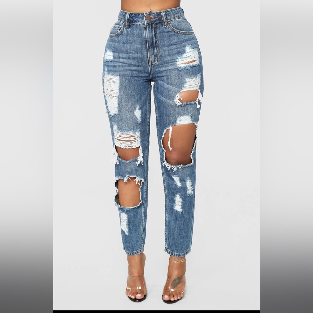 Janelle Boyfriend Jeans- Medium Blue Wash